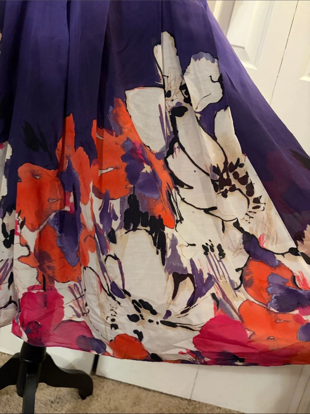 Jones New York Purple Floral Fit and Flare Midi Dress - Picture 5 of 9